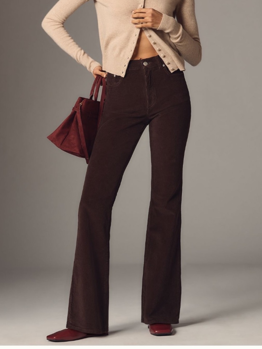 DL1961 Women's Dark Brown Corduroy Flares from Anthropologie